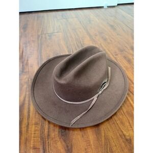 Bronoco Jr Golden Gate Hat Co. Brown  Black U.S.A. Cowboy Hat Feather